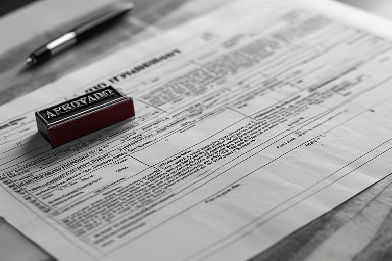 Approved customs document with stamp